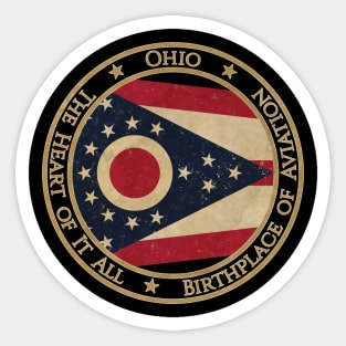 Vintage Ohio USA United States of America American State Flag Sticker